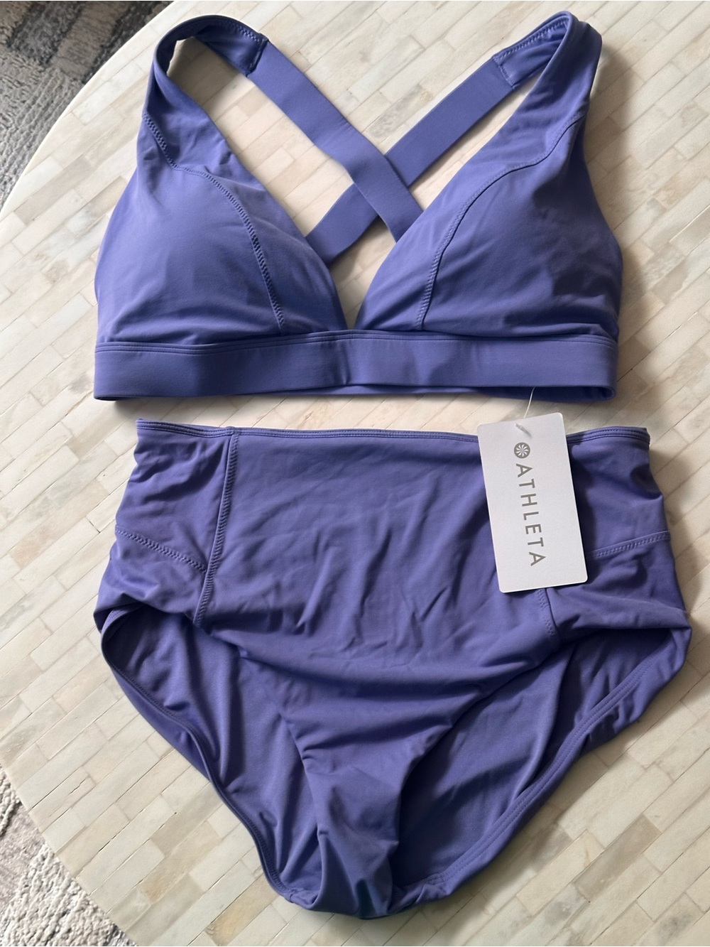 Athleta Purple Cross-Back Bikini Set